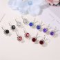 Leverback Red Classic Round Crystal Earrings-Look Like Real Stones