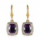 5.10 ctw Premium Moroccan Amethyst Earrings Vermeil RG Over 925 Sterling Silver 5.10 ctw Premium Moroccan Amethyst Earrings Vermeil RG Over 925 Sterling Silver