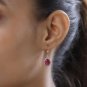 5.65ctw Niassa Ruby & Champagne Zircon Earrings Vermeil RG Over 925 Silver