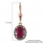 5.65ctw Niassa Ruby & Champagne Zircon Earrings Vermeil RG Over 925 Silver