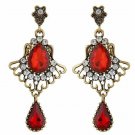 Beautiful Fashion Antique Bohemian Red CZ Chandelier Earrings