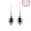 2ctw Premium Mozambique Garnet Hook Earrings 925 Sterling Silver