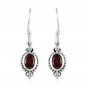 2ctw Premium Mozambique Garnet Hook Earrings 925 Sterling Silver