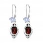 2ctw Premium Mozambique Garnet Hook Earrings 925 Sterling Silver