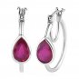 3.70 ctw AAA Natural Niassa Ruby Hoop Earring Platinum Over 925 Sterling Silver