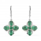 4 ctw AAA Kagem Zambian Natural Emerald Dangle Earrings in 925 Sterling Silver 4 ctw AAA Kagem Zambian Natural Emerald Dangle Earrings in 925 Sterling Silver