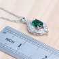Unique 4 pc 925 Silver Created Green Emerald Jewelry Set - 8, 9 ring size