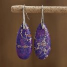 Bohemian Style Teardrop Shape Purple Turquoise Dangle 925 Silver Earrings Bohemian Style Teardrop Shape Purple Turquoise Dangle 925 Silver Earrings