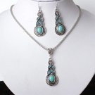 Beautiful Turquoise Pendant, Chain & Earring Set