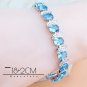 Unique 4 pc 925 Silver Created Blue Topaz Jewelry Set - 8, 9 ring size