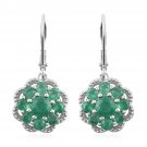 2.70 ctw AAA Kagem Zambian Natural Emerald Dangle Earrings 925 Sterling Silver 2.70 ctw AAA Kagem Zambian Natural Emerald Dangle Earrings 925 Sterling Silver