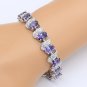 4 pc 925 Silver Created Purple Amethyst Necklace/Pendant Jewelry Set - 9 size