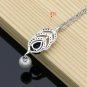 Stunning 4 pc 925 Sterling Silver Created Sapphire & Pearl Jewelry Set