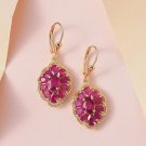 7.10 ctw Niassa Ruby  (FF) Earrings Vermeil Yellow Gold Over 925 Sterling Silver