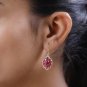 7.10 ctw Niassa Ruby  (FF) Earrings Vermeil Yellow Gold Over 925 Sterling Silver
