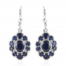 8.25 ctw Natural Masoala Sapphire (FF) Earrings in Platinum Over 925 Silver
