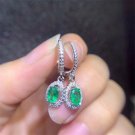 Natural 4*6mm Each Emerald Dangle Earrings 925 Sterling Silver Natural 4*6mm Each Emerald Dangle Earrings 925 Sterling Silver