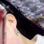 Natural 4*6mm Each Emerald Dangle Earrings 925 Sterling Silver