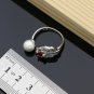 Stunning 4 pc 925 Sterling Silver Lab-Created Red Gem Jewelry Set