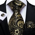 Unique 8cm Men's Silk Tie Pocket Square Cufflinks Set # SJT-7023
