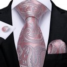 Unique 8cm Men's Silk Tie Pocket Square Cufflinks Set # M-7187