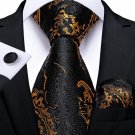 Unique 8cm Men's Silk Tie Pocket Square Cufflinks Set # SJT-7313