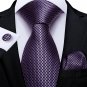 Unique 8cm Men's Silk Tie Pocket Square Cufflinks Set # MJ-1553