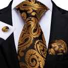 Unique 8cm Men's Silk Tie Pocket Square Cufflinks Set # MJ-0988