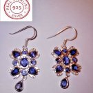 8 ctw Unique Natural Multi Shape Faceted Navy Blue Iolite 925 Silver Earrings 8 ctw Unique Natural Multi Shape Faceted Navy Blue Iolite 925 Silver Earrings