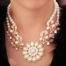 Spectacular Bohemian Pearl Flower Necklace Choker