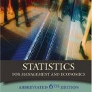 Statistics for Management and Economics Abbreviated 6th Edition by Keller 0534391885
