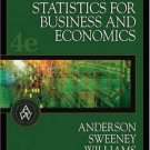 Essentials of Statistics for Business and Economics 4th Ed. by David R. Anderson 032422320X