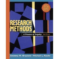 Research Methods 6th by Anthony M. Graziano 020551684X