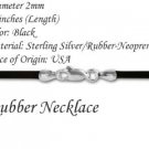 18" 2.0mm Black Rubber (Neoprene) Necklace