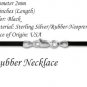 18" 2.0mm Black Rubber (Neoprene) Necklace
