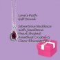 Gift Boxed Jeweltone Pearl Shaped Amethyst Crystal & Clear Rhinestones Silvertone Necklace