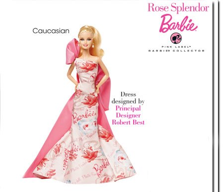 barbie collector pink label rose splendor