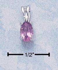 NEW! 0.925 STERLING SILVER ROUND LAVENDER-AMETHYST CUBIC ZIRCONIA PENDANT