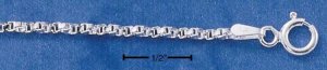 Shiny! 0.925 Sterling Silver 16" Twisted Box Chain-Necklace