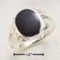 WOMEN'S Size-5 0.925 STERLING SILVER ROUND ONYX CABOCHON RING WITH WEAVE SHANK