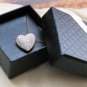 Heart Shape Clear Cubic Zirconia Crystal 18K Gold Over Sterling Silver Pendant