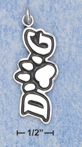 0.925 STERLING SILVER ENAMELED DOG WITH PAW PRINT CHARM FOR YOU OR YOUR PET
