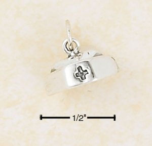 0.925 STERLING SILVER RESPECTFUL 3-D NURSES CAP CHARM-PENDANT
