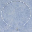 0.925 STERLING SILVER 16" 1MM WIRE CHOKER WITH 6MM BALL END & HOOK CLOSURE NECKLACE