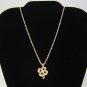 Goldtone 4-LEAF CLOVER LUCKY CRYSTAL Necklace