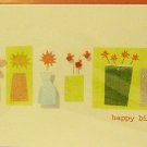 Handcrafted "Vases & Flowers" Design-Patterns "HAPPY BIRTHDAY" Greeting Card