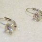 SILVERTONE 6MM CUBIC ZIRCONIA CRYSTAL "Close-Circle-Dangle" EARRINGS