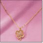 Goldtone 4-LEAF CLOVER LUCKY CRYSTAL Necklace