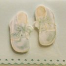 *FREE SHIPPING to US & CANADA* "Mini" Apple Green Handcrafted "Pair of Shoes" Note Card