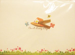Handcrafted "ON A SUNNY DAY" Greeting Card: BLANK INSIDE - write your own message